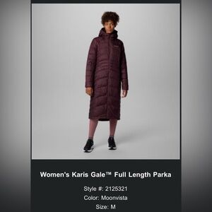 Columbia Women's Karis Gale Full Length Parka - Dark Purple Moonvista